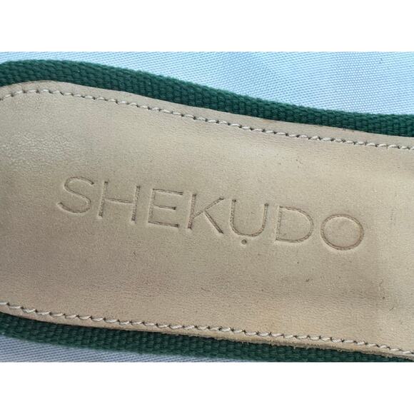 Shekudo Dassa Zoume Slide Sandals green/blue/white Size US 11 / EU 41 NWOT - Picture 5 of 5